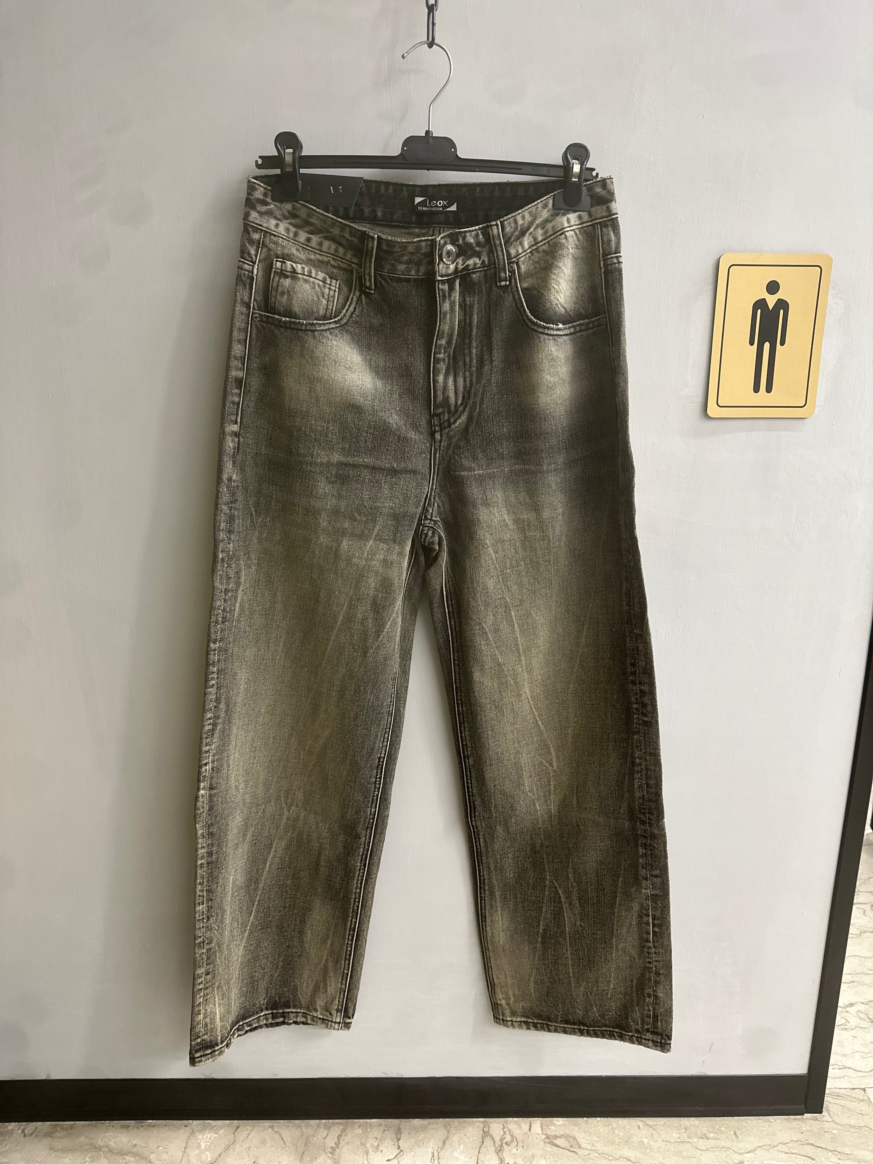 Jeans Larghi Loose Fit Grigio-Marrone (Dirty Wash) - Stile Vintage